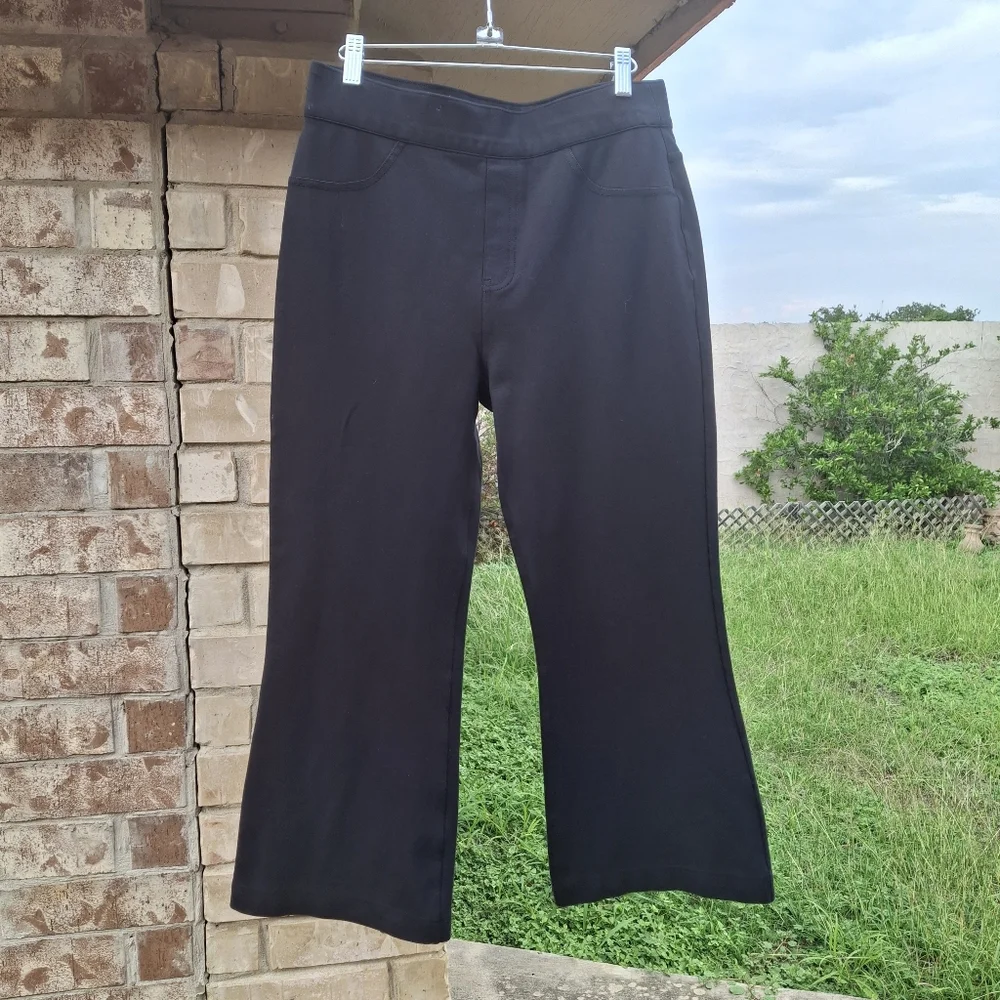 SPANX The Perfect Cropped Flare Black Ponte Pants 20260R   Women Size Large - Picture 5 of 16